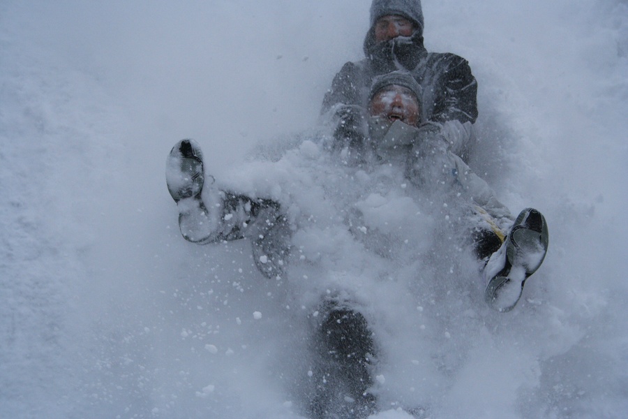 Luge sur sacs poubelle